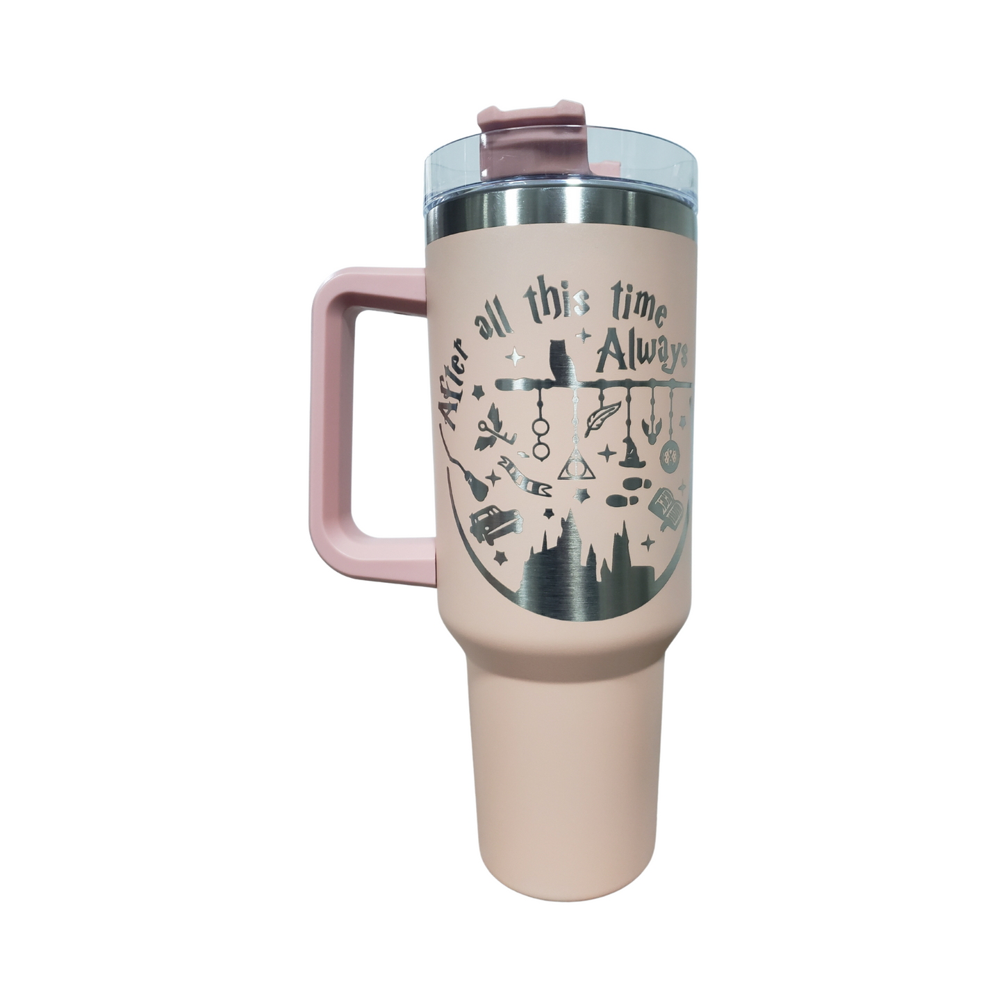 Vaso Térmico Rosado 1200ml Grabado Láser con Estilo de Hechicería