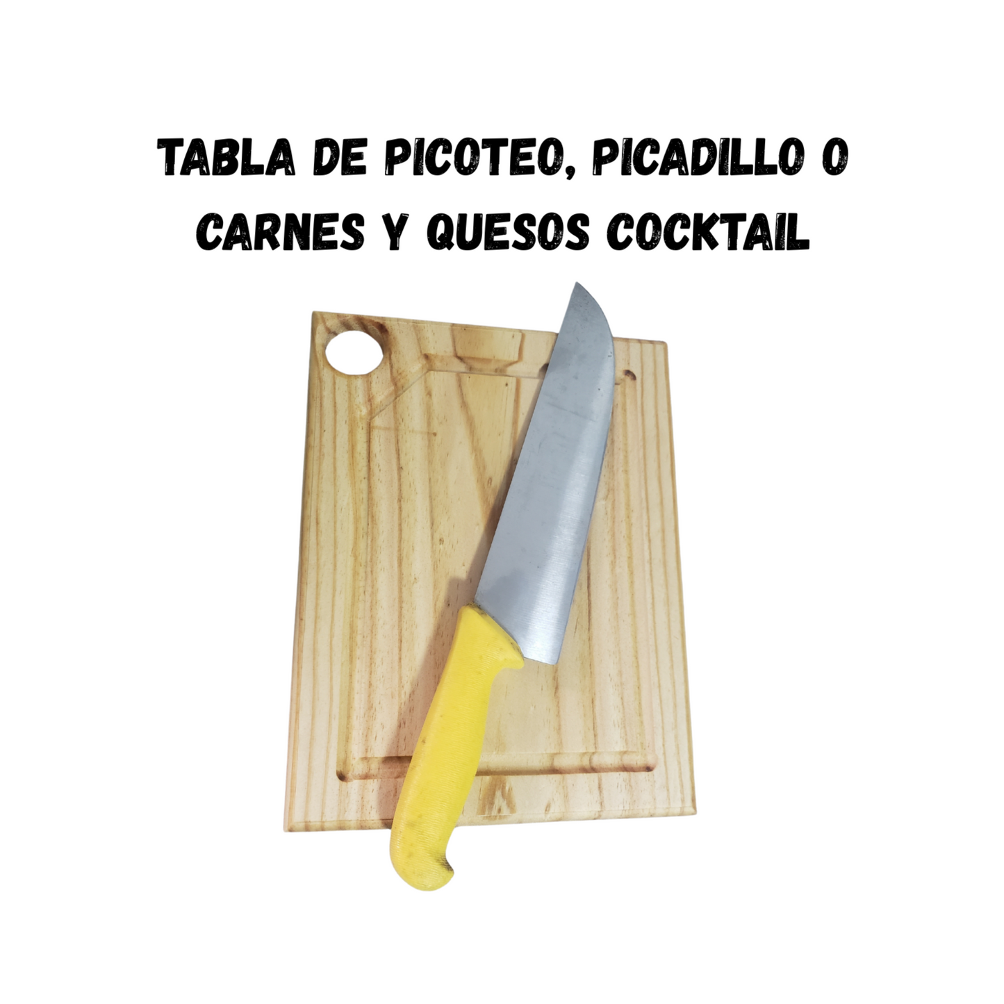 Tabla De Cocina Gourmet 30x23 Cm Con Ranura Artesanal