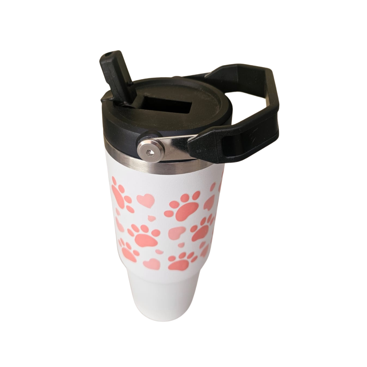 Vaso Térmico Blanco 900ml diseño Huellas de Mascotas| Acero Inoxidable