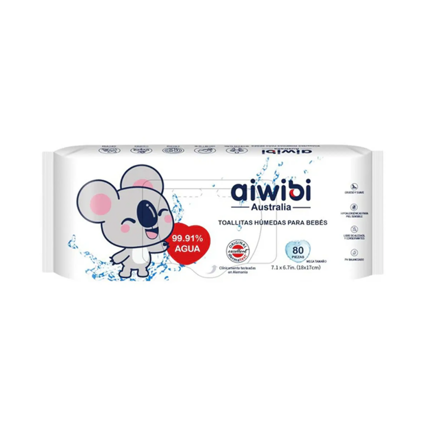 Pack 3 toallitas húmedas Aiwibi 240u 99,91% de agua.