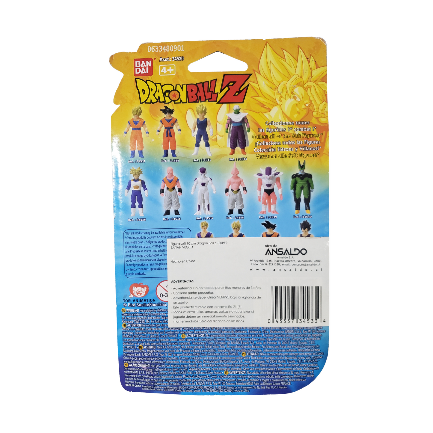 Dragon Ball Z Super Saiyan Vegeta figura soft 10 cm.
