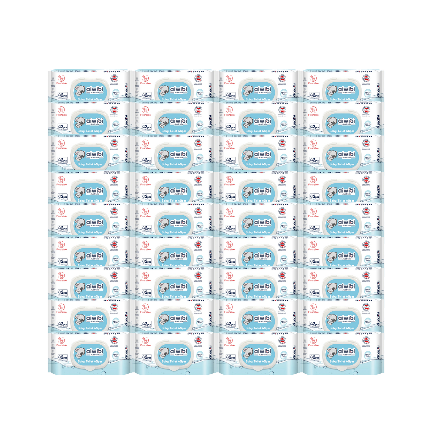 Caja 36 paquetes Toallitas Húmedas Aiwibi Biodegradables .