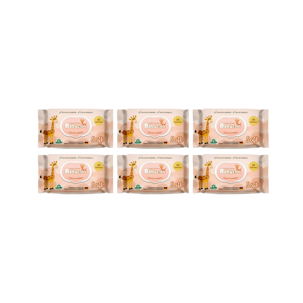 Pack 6 paquetes Toallitas Húmedas Babyclin Soft