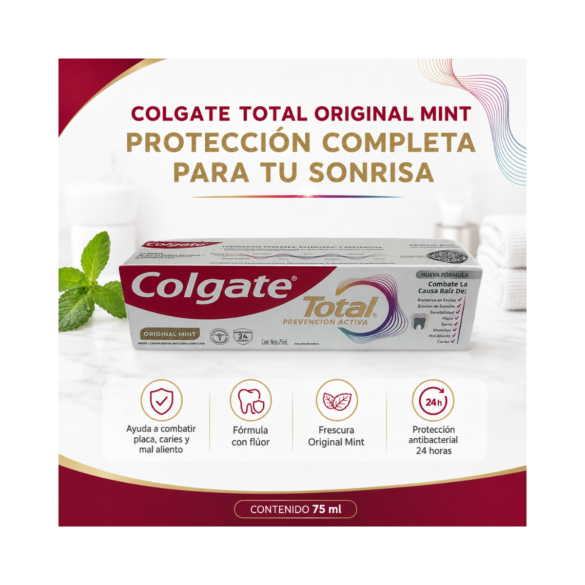 Pasta Dental Colgate Total Original Mint 75 Ml