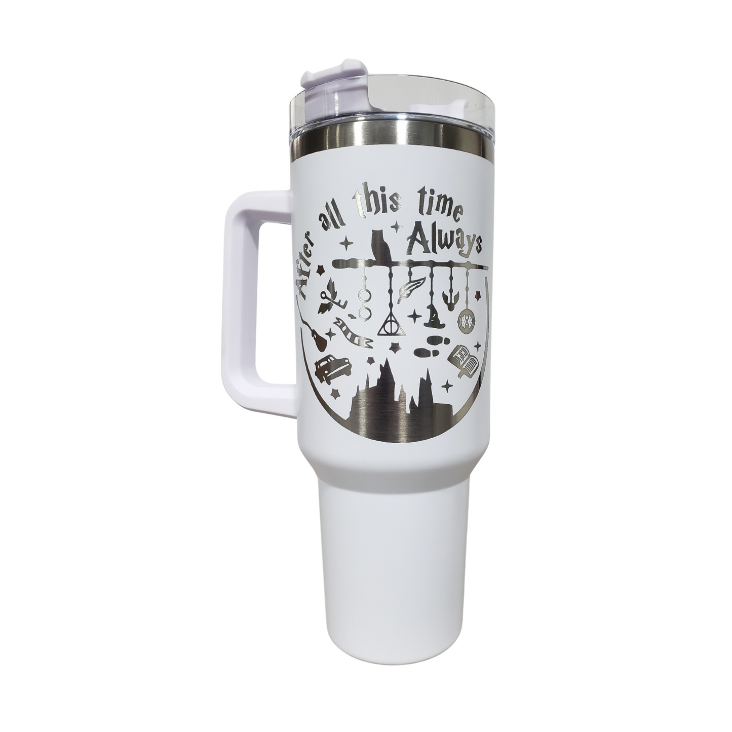 Vaso Térmico Blanco 1200ml Grabado Láser con Estilo de Hechicería