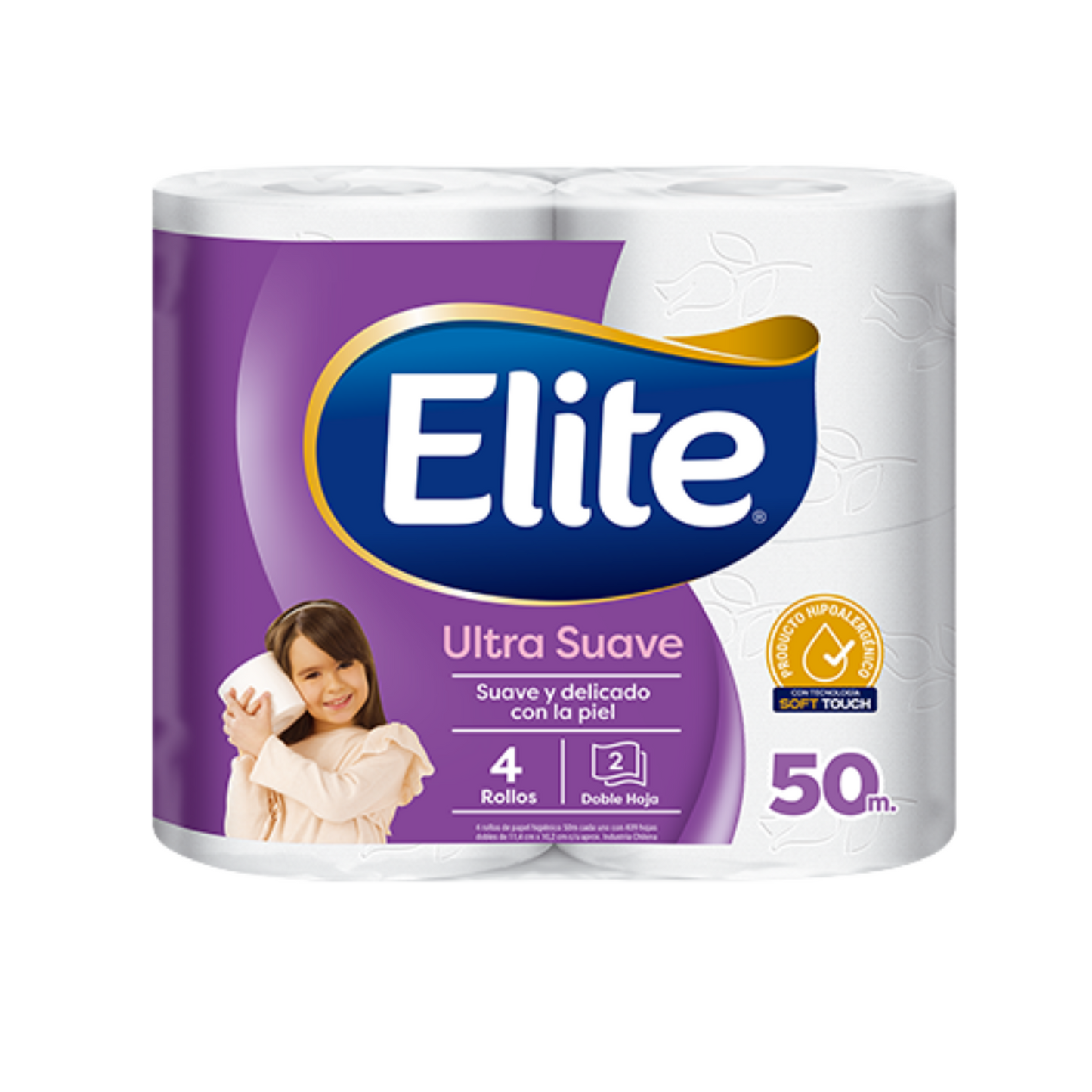 Papel Higiénico Elite Ultra Doble Hoja 4 Rollos de 50 Mts C/u