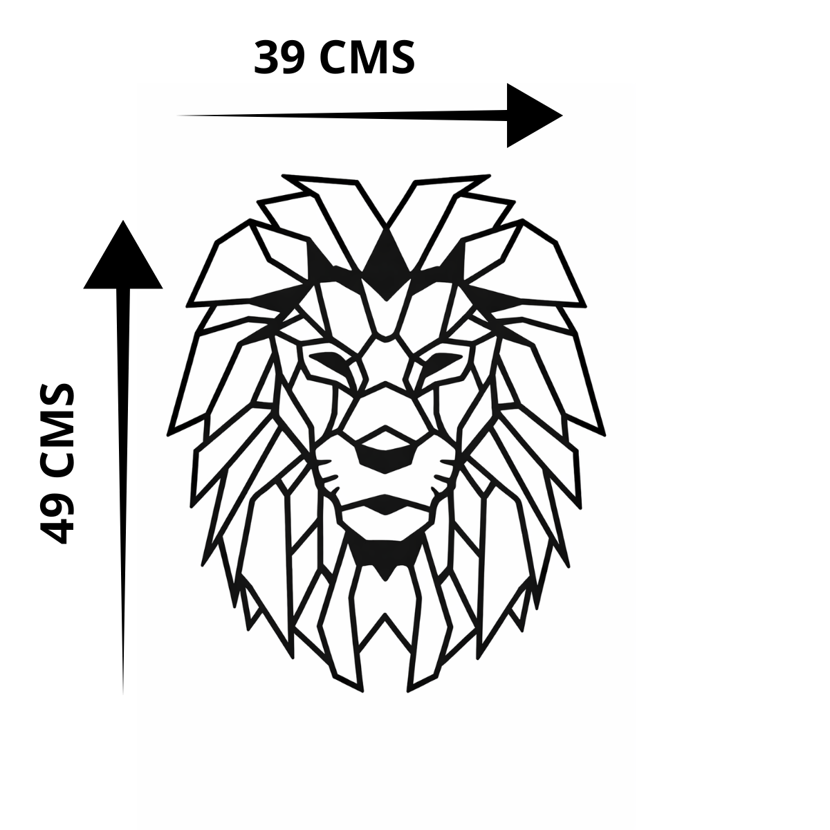 Cuadro Decorativo León Mandala Negro 39x49 Cm