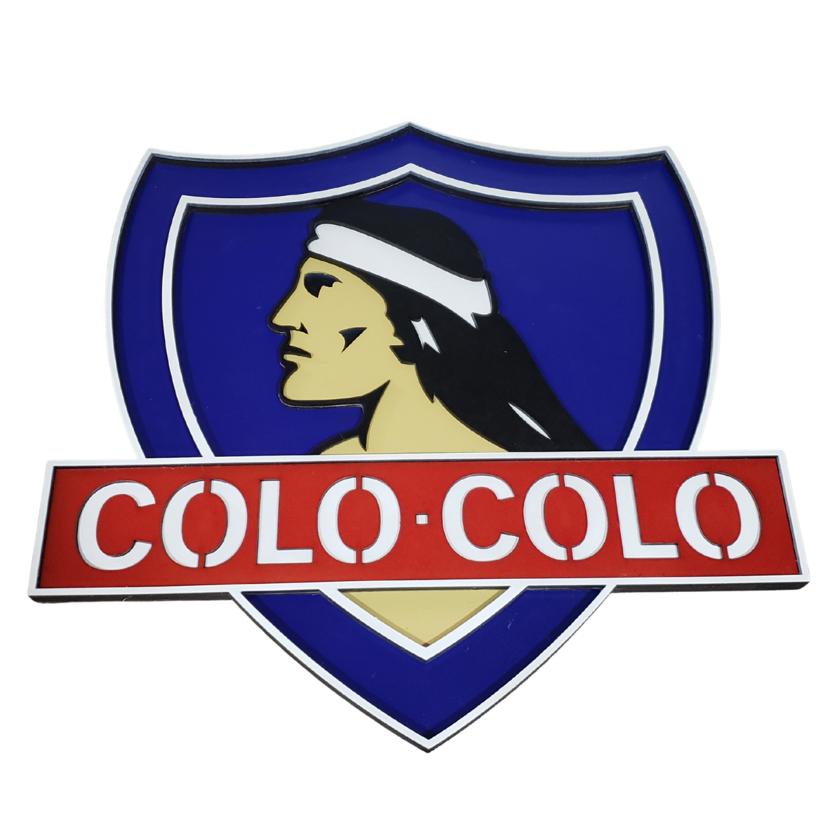 Cuadro Artesanal Colo Colo Escudo En Capas De Madera 38x38