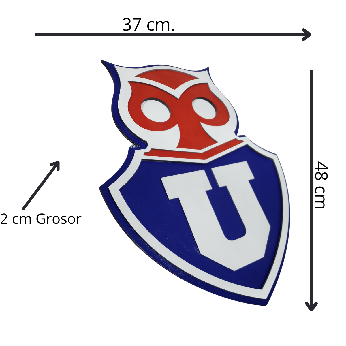 Cuadro Artesanal Universidad De Chile En Capas 48x37 Cms