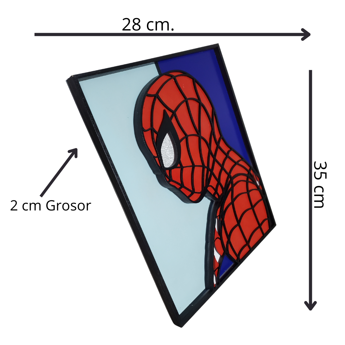 Cuadro Artesanal Spiderman Retro En Capas De Madera 35x28