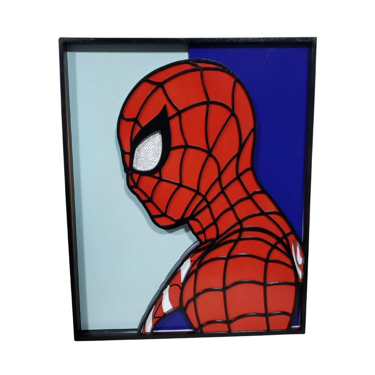 Cuadro Artesanal Spiderman Retro En Capas De Madera 35x28