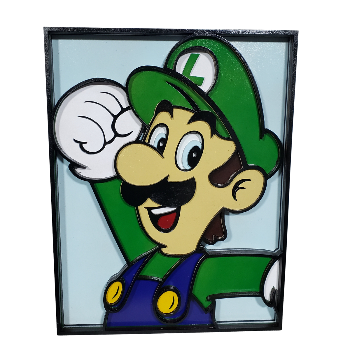 Cuadro Artesanal Luigi Retro En Capas De Madera 35x27