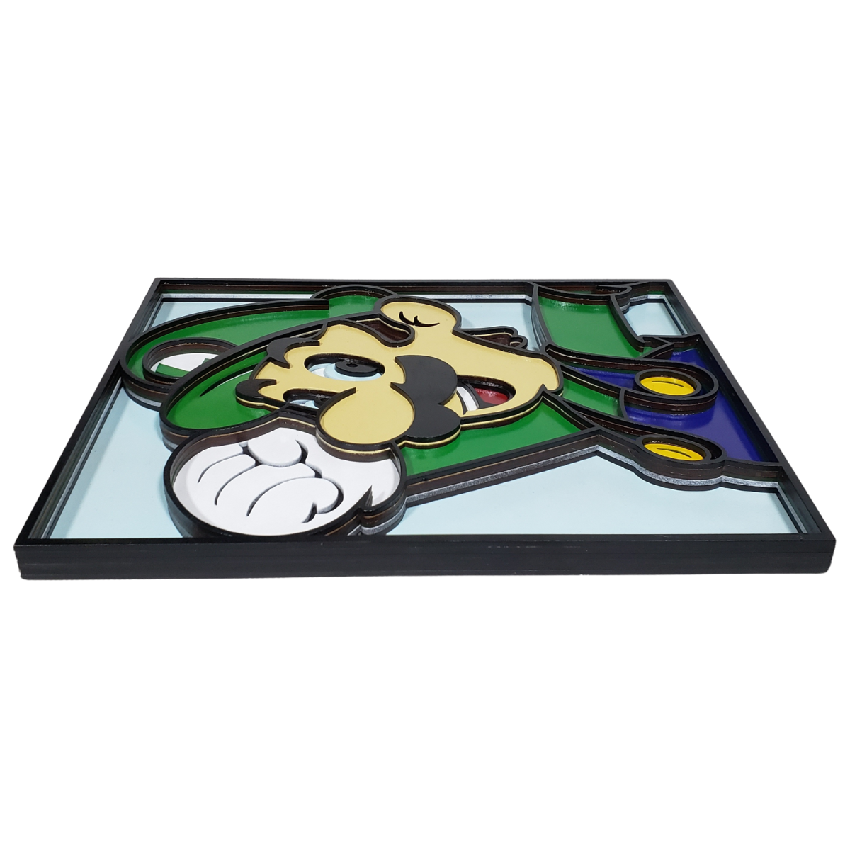 Cuadro Artesanal Luigi Retro En Capas De Madera 35x27