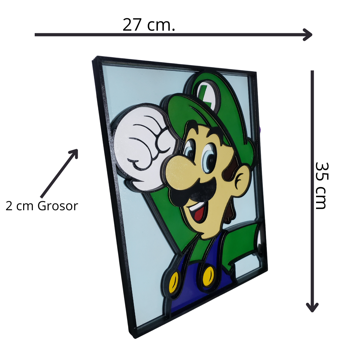 Cuadro Artesanal Luigi Retro En Capas De Madera 35x27