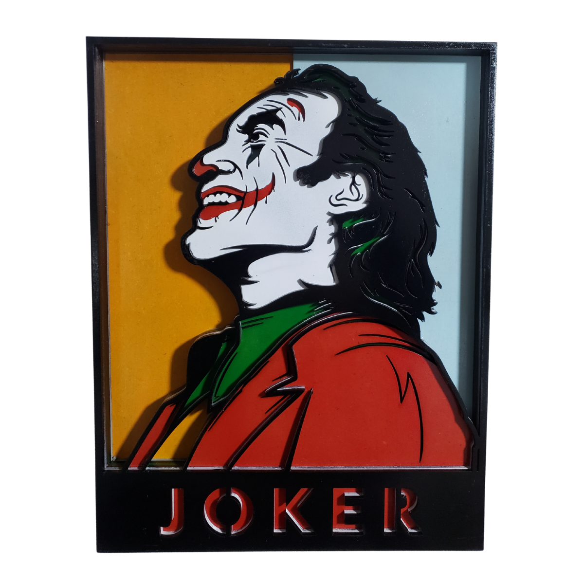 Cuadro Artesanal Joker Retro En Capas De Madera 38x38