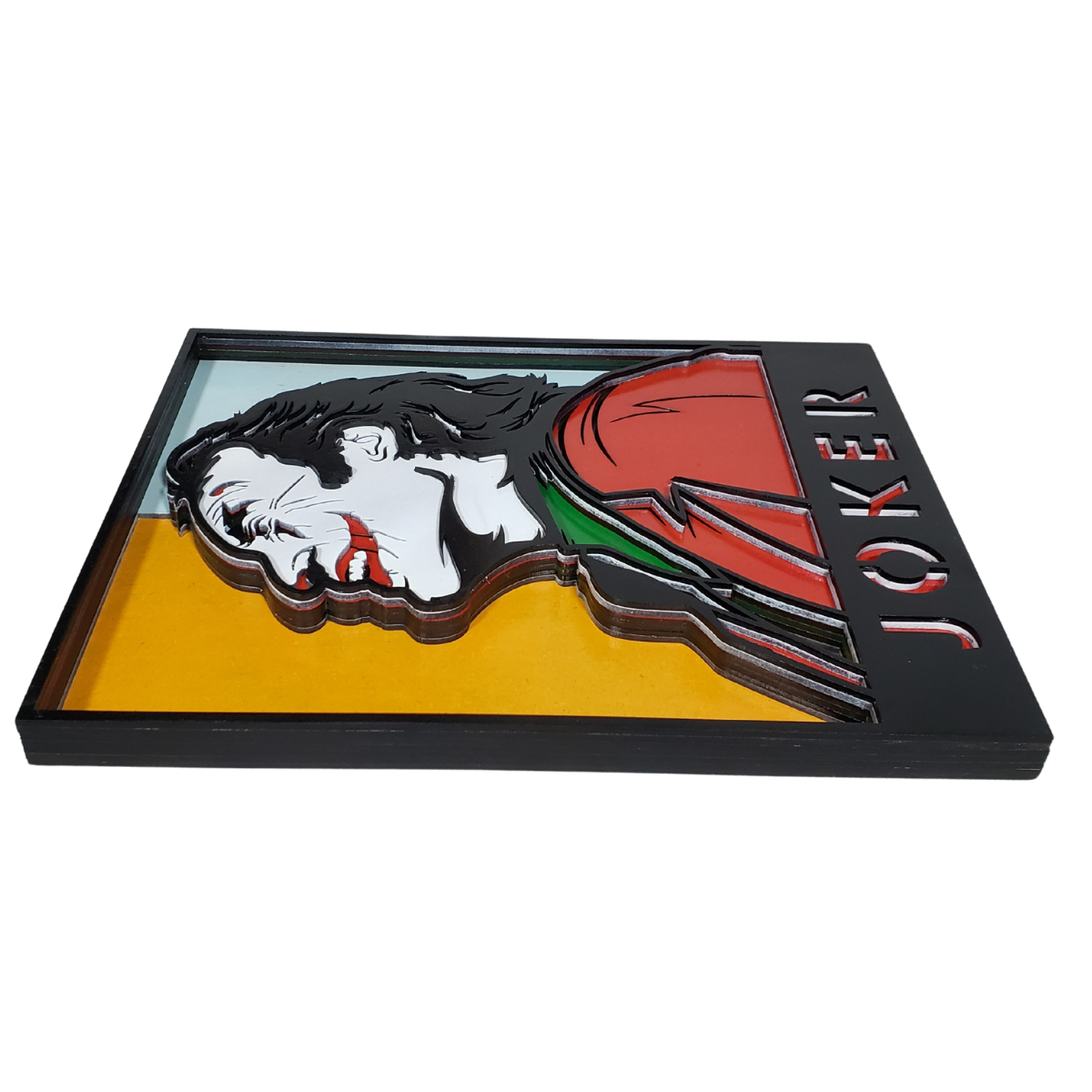 Cuadro Artesanal Joker Retro En Capas De Madera 38x38