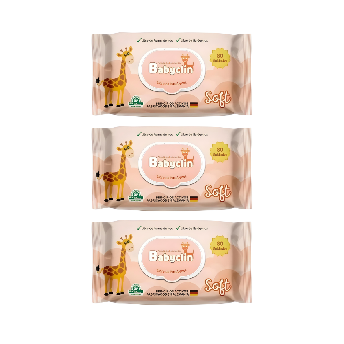 Pack 3 paquetes Toallitas Húmedas Babyclin Soft