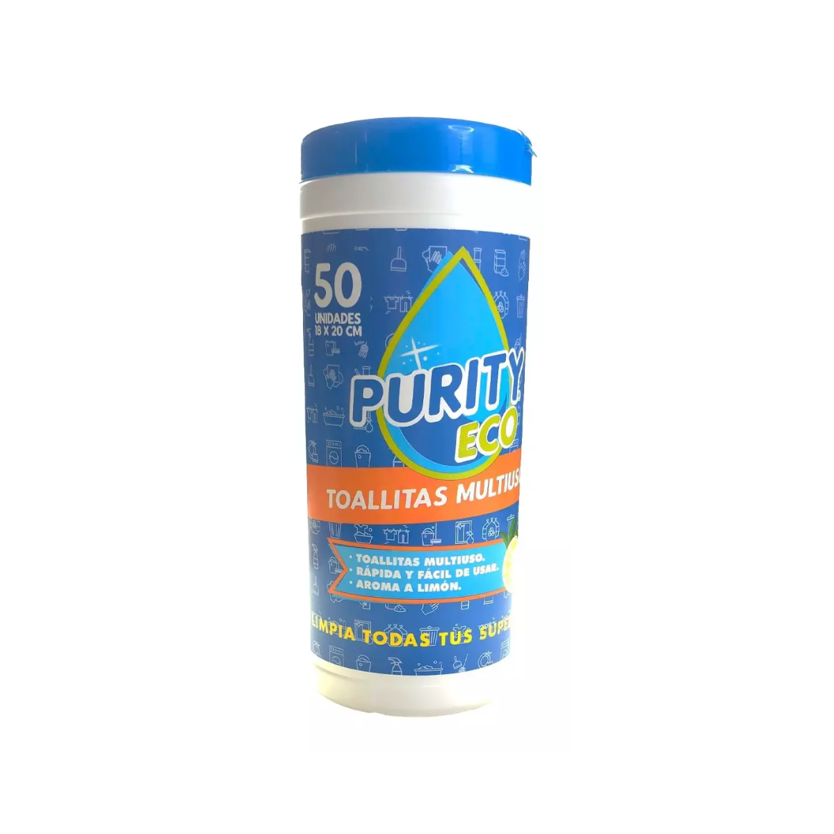 Pack 8 dispensadores de Toallitas desinfectantes PurityEco , 50u por dispensador