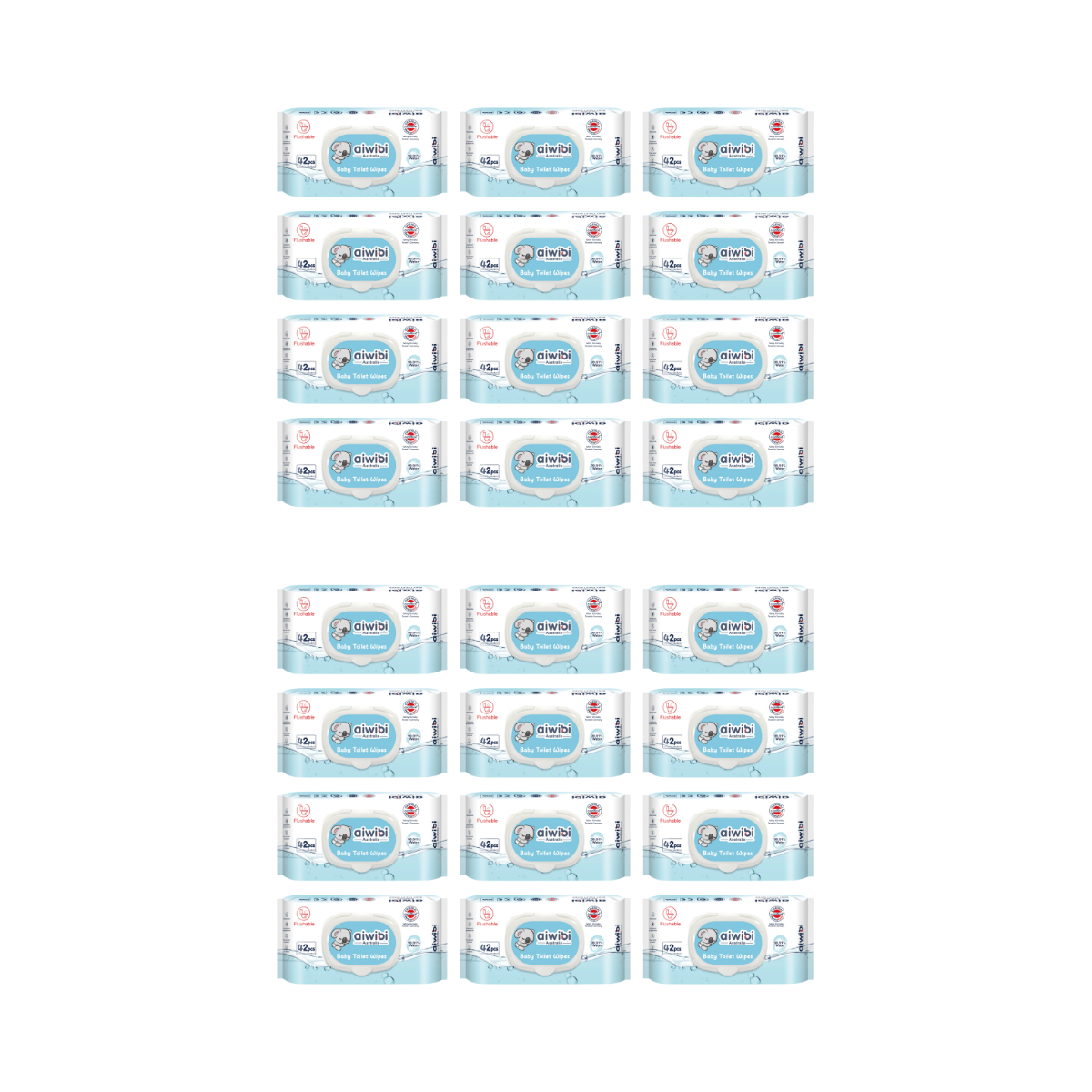 Pack 24 Paquetes Aiwibi toallitas Humedas Biodegradables