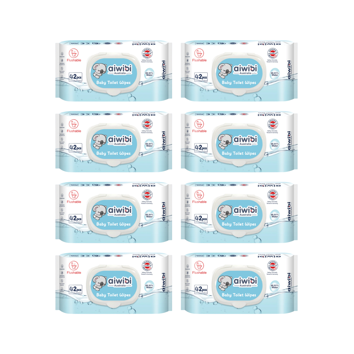 Pack 8 Paquetes Aiwibi toallitas Húmedas Biodegradables