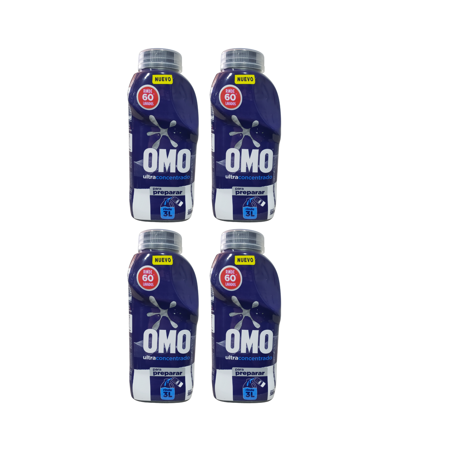 Pack 4 detergentes Omo ultraconcentrado para diluir 500ml