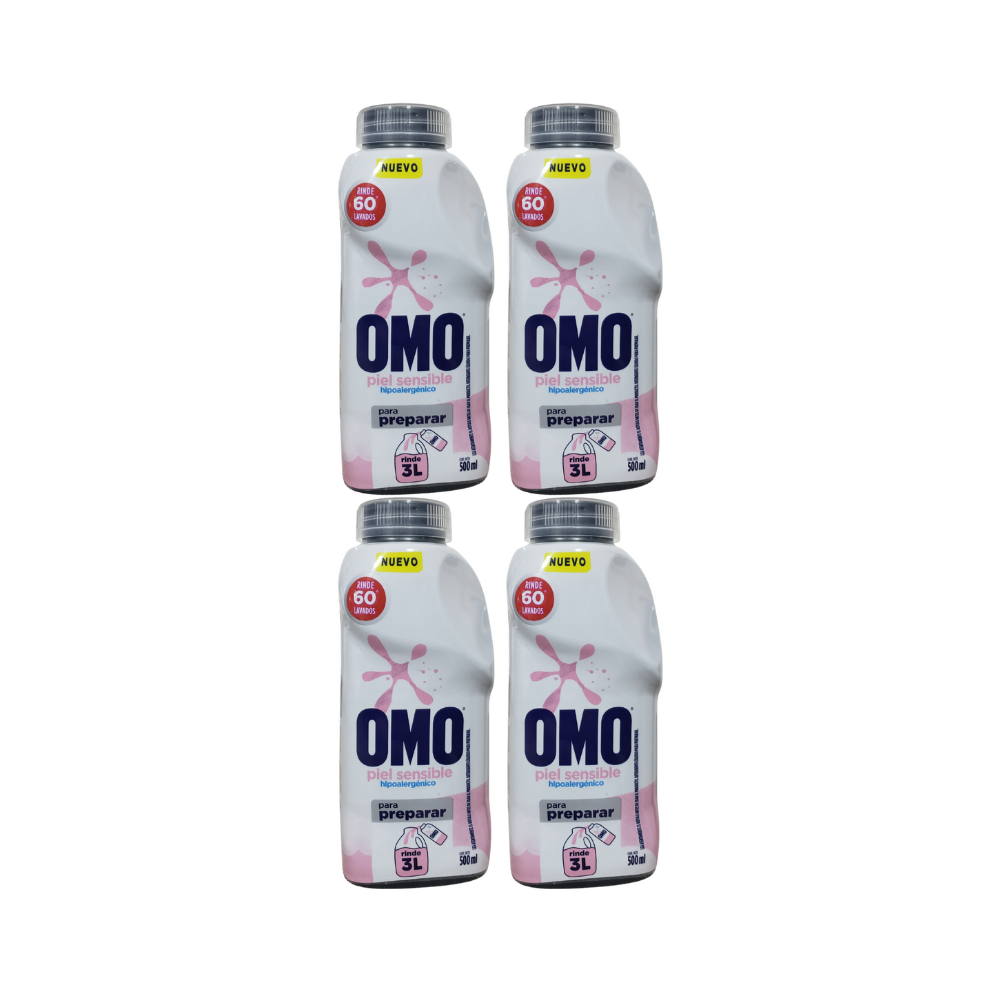 Pack 4 Unidades detergente Omo hipoalergenico Diluir 500 ml