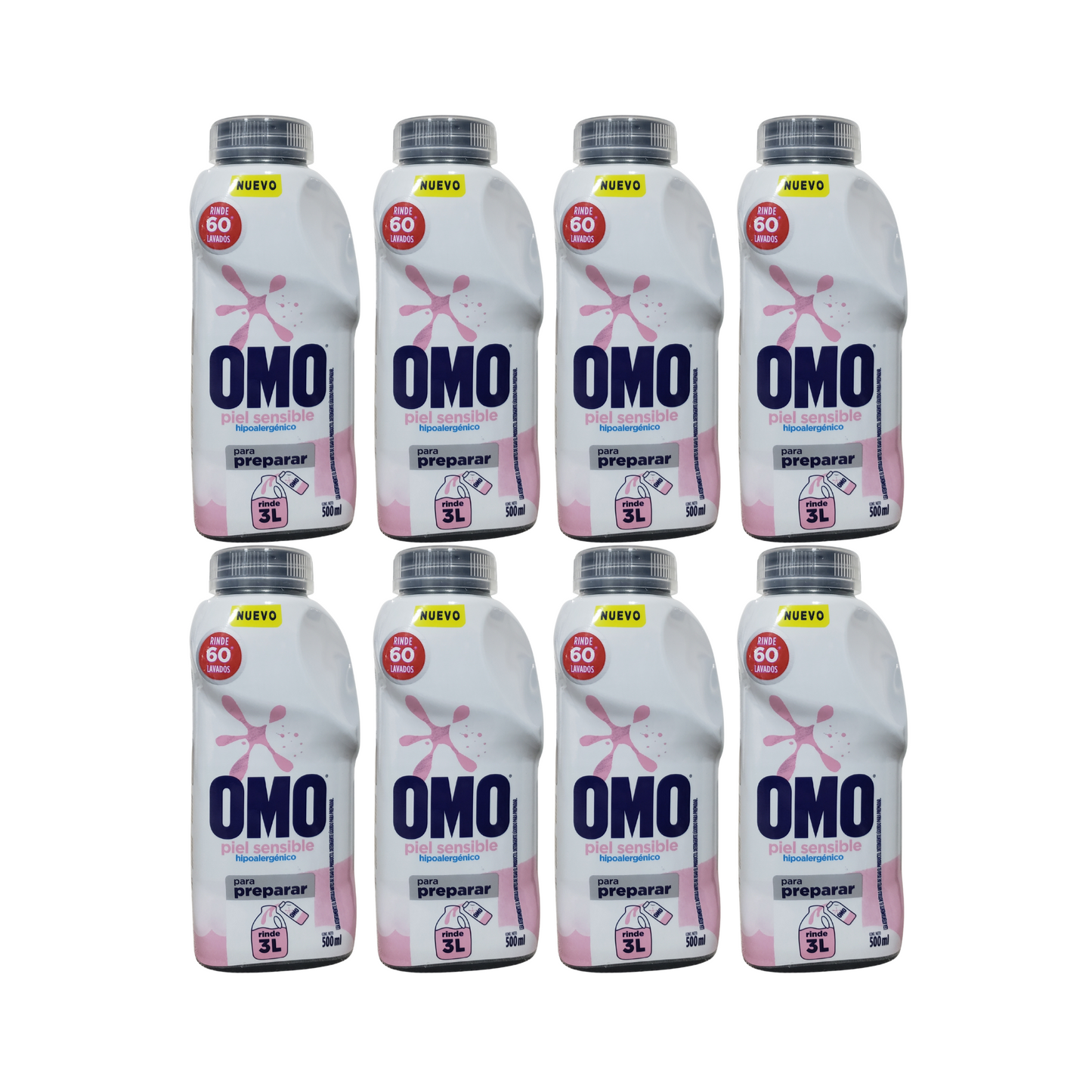 Pack 8 Unidades detergente Omo hipoalergenico Diluir 500 ml