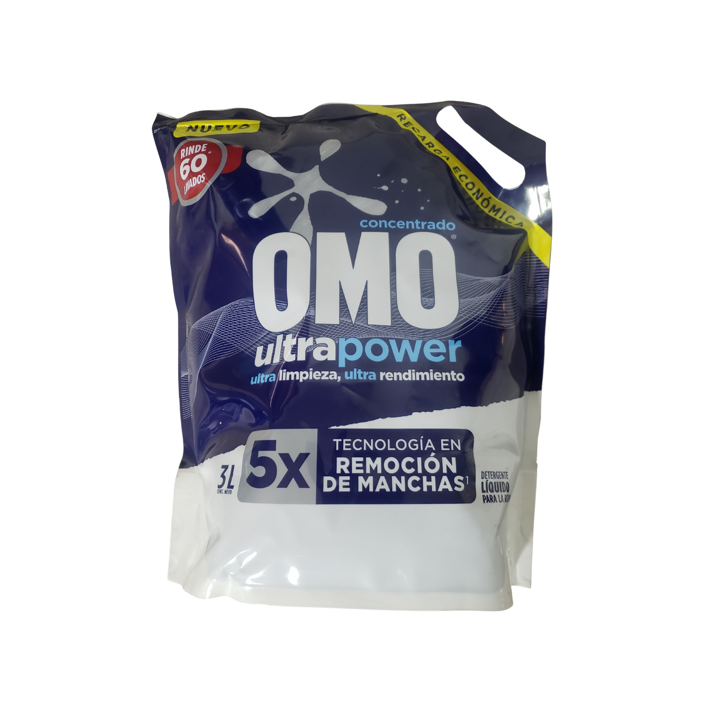 Pack 3 Detergentes Liquido Omo Ultrapower Recarga Doypack 3lt cada uno.
