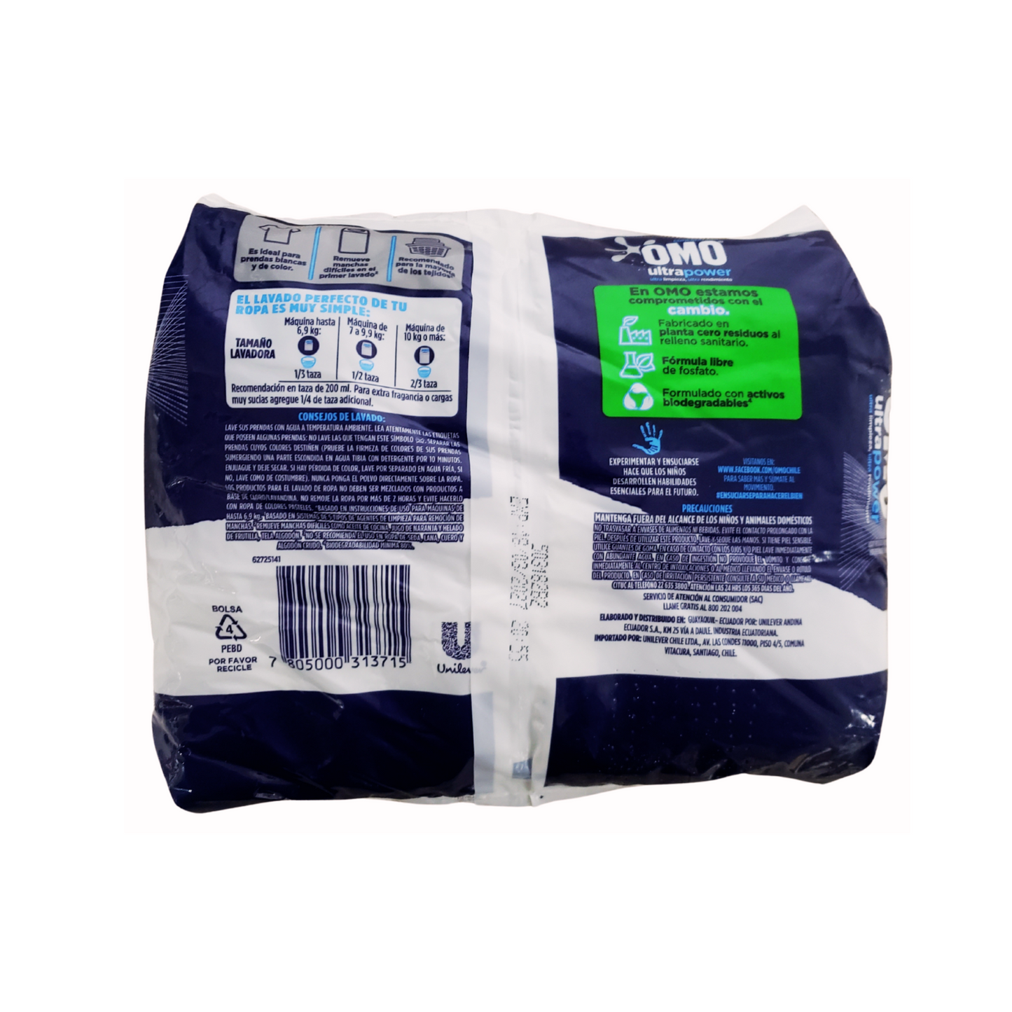 Detergente Omo En Polvo 800g Ultrapower