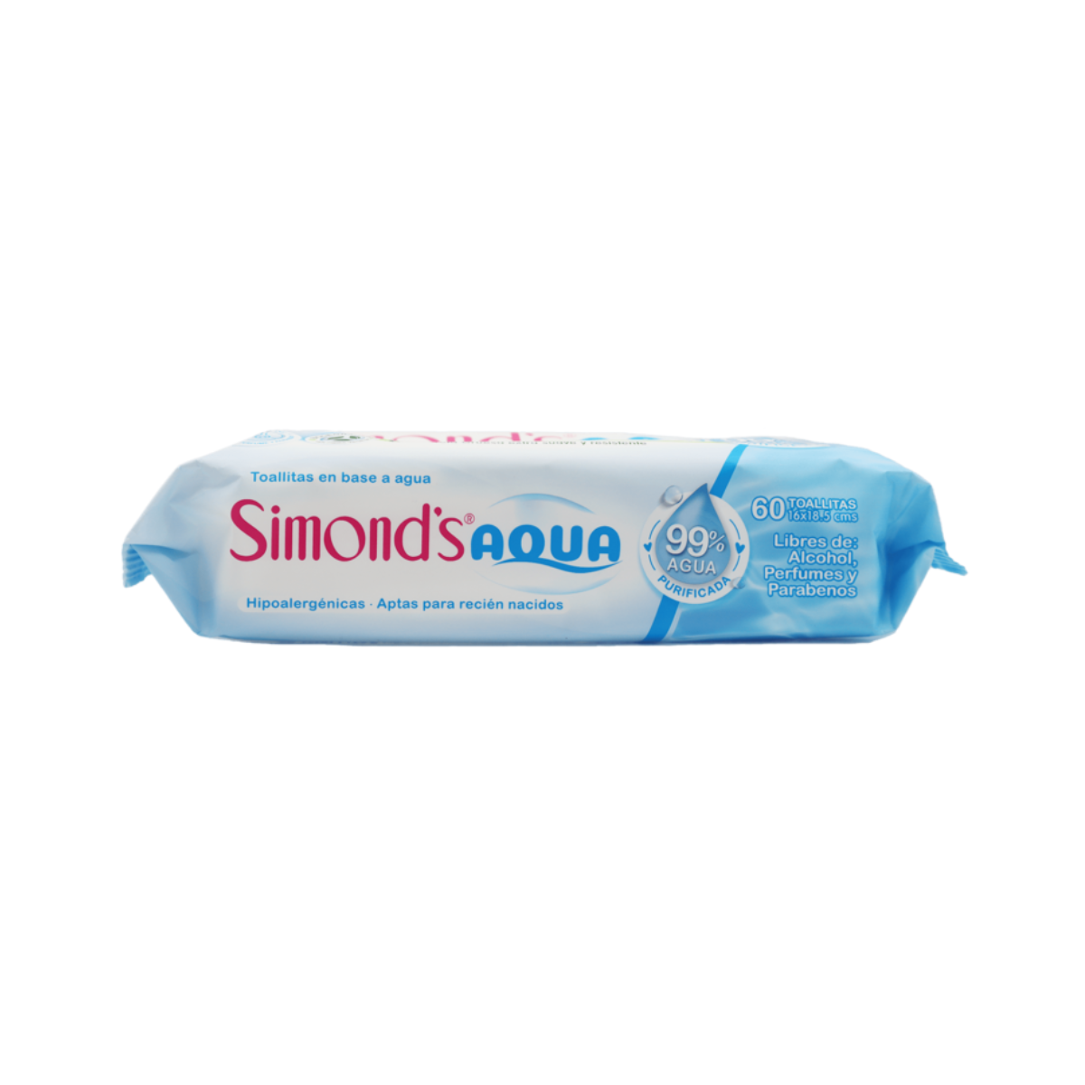 Toallitas Húmedas Simonds Aqua 99% Agua purificada.