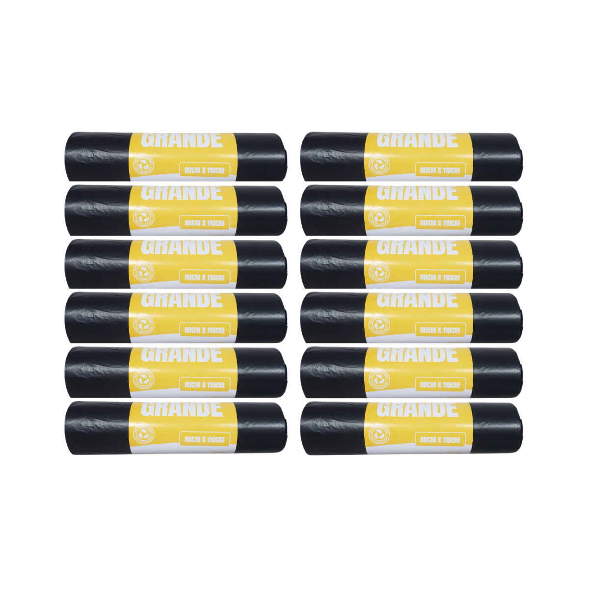 Pack 12 Rollos Bolsas de Basura Grande 80x110cm