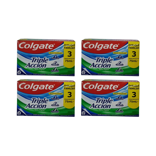 Pasta Dental Colgate Triple Acción 75 ml Pack Familiar 12 Unidades