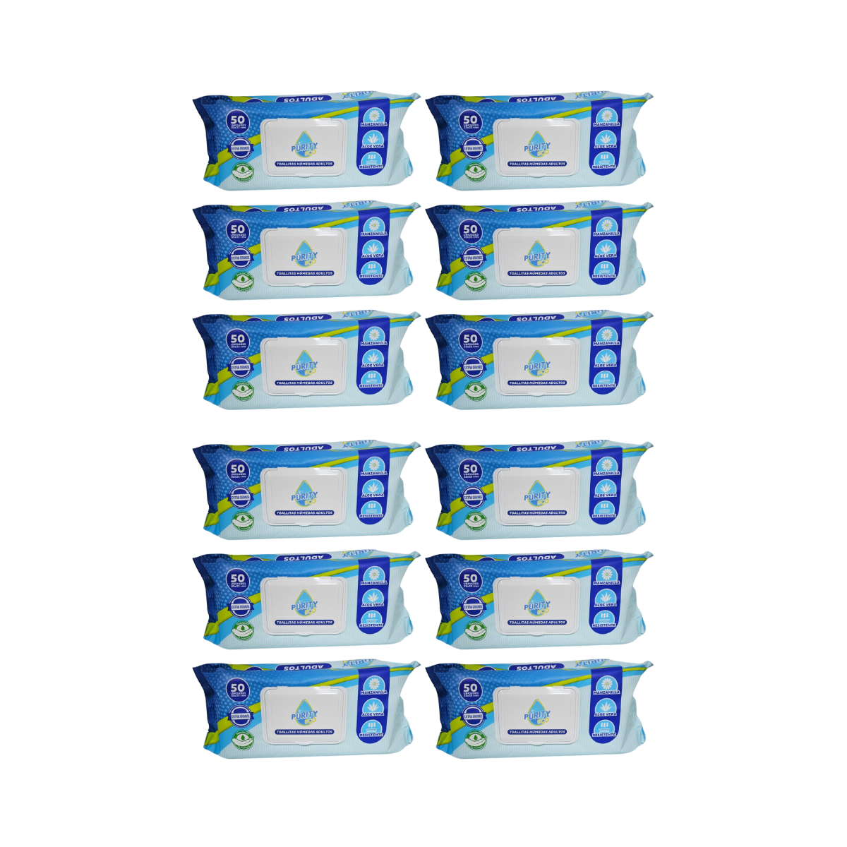 Toallitas Húmedas Adulto Purity Eco 50 Un , Extra Grande.