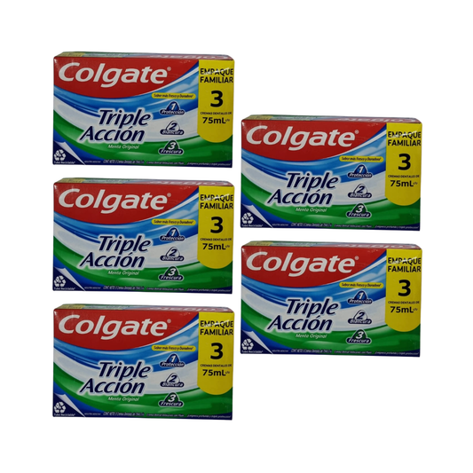 Pasta Dental Colgate Triple Acción 75 ml, Pack Familiar 15 Unidades.