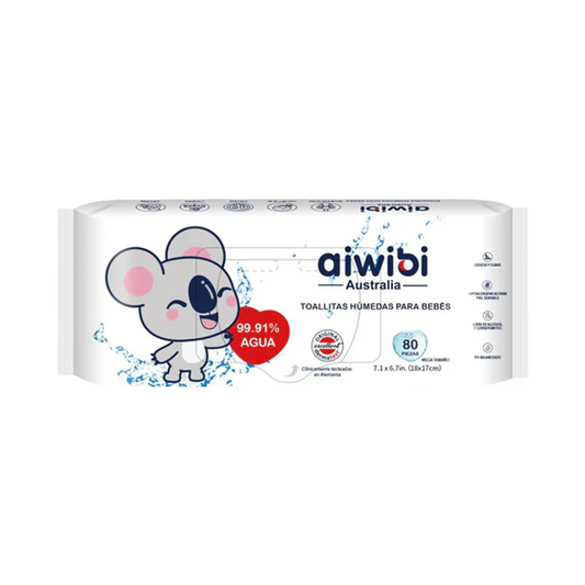 Toallitas Húmedas Aiwibi 80 unidades 99.91% de agua.