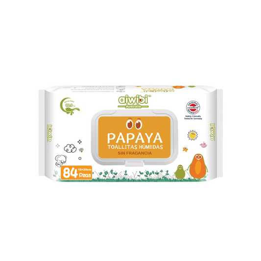 Toallitas Húmedas Aiwibi 84u Papaya con Agua de Manantial