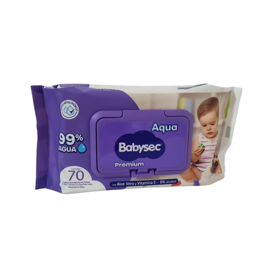 Toallita Húmeda Babysec Hipoalergénicas Aloe Vera 70 Unidades.