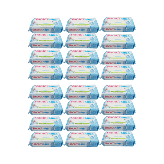 Pack 24 Toallitas Húmedas Simonds Aqua 99% Agua purificada.