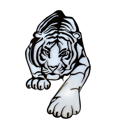 Cuadro Decorativo Tigre Negro Diseño Moderno Mdf 58x35cm