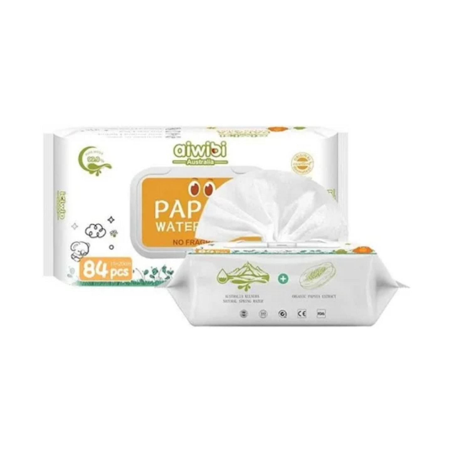 Toallitas Húmedas Aiwibi 84u Papaya con Agua de Manantial