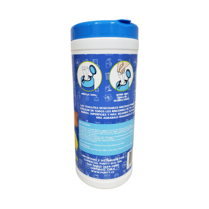 Dispensador De Toallitas Desinfectantes Multiuso 50 Unidades