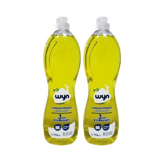 Pack 2 Lavaloza Concentrado Wyn 750 ml – Alto Poder Antigrasa
