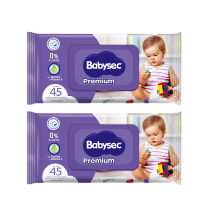 Toallitas Húmedas Babysec Hipoalergénicas Aloe Vera 45u