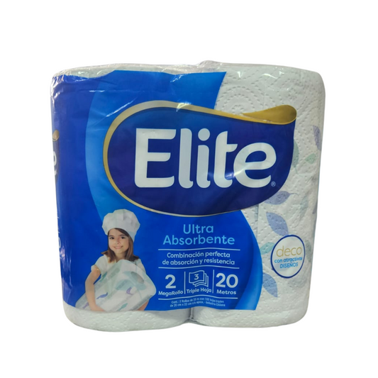 Toalla De Papel Elite ultra absorbente Deco 2 Rollos 20mts