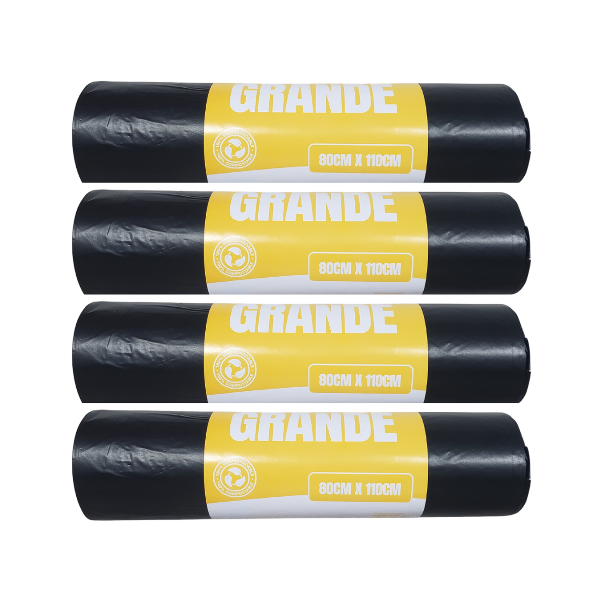 Pack 4 Rollos Bolsas de Basura Grande 80x110cm