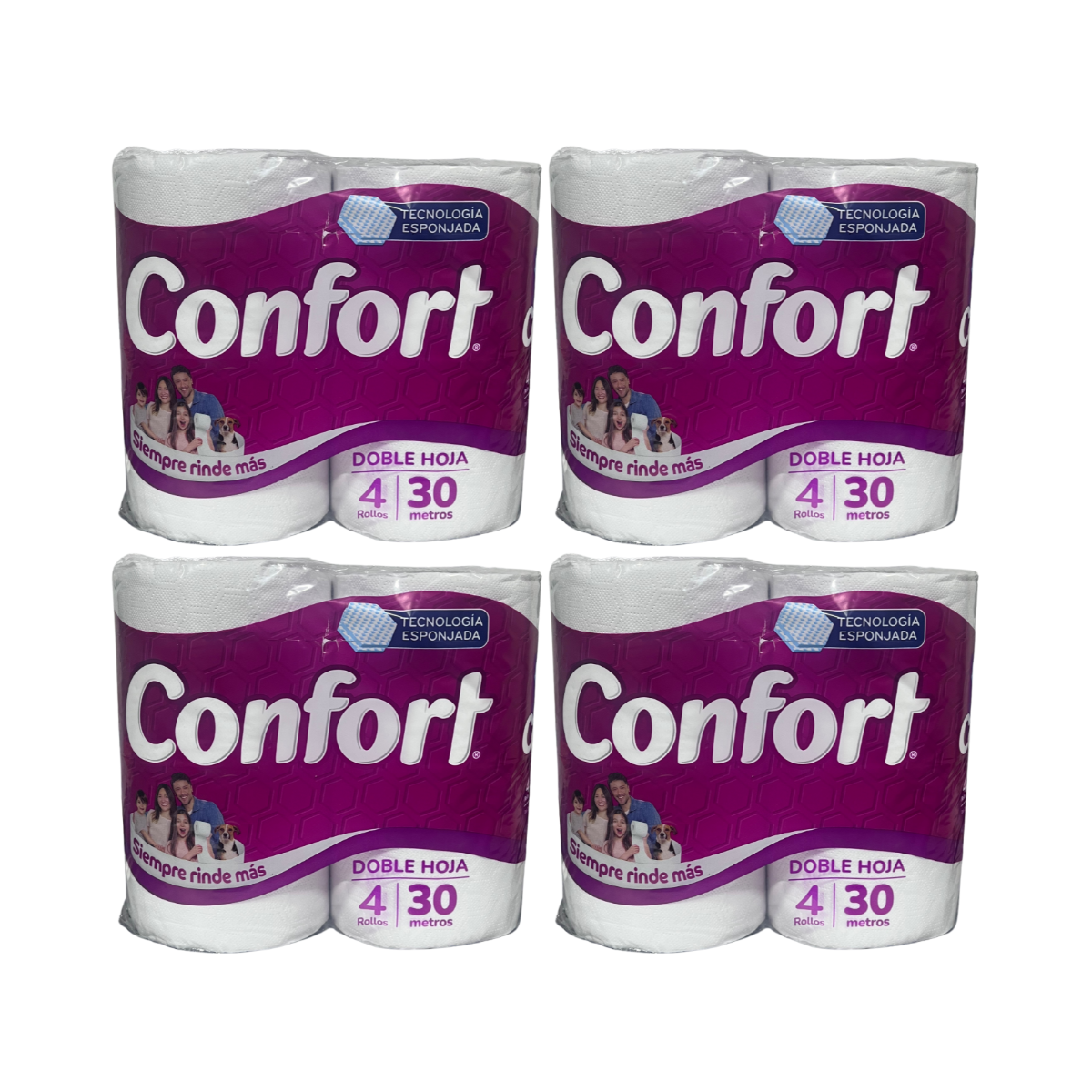 Pack 16 Rollos Papel Higiénico Confort Doble Hoja 30Mts