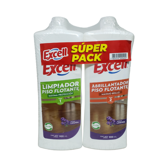 Excell Pack Piso Flotante Abrillantador 900cc + Limpiador 900cc