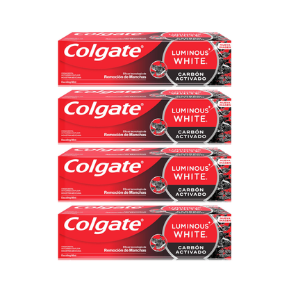 Pack 4 Pasta Dental Colgate Luminous White Carbón Activado 70 g