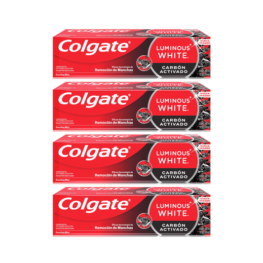Pack 4 Pasta Dental Colgate Luminous White Carbón Activado 70 g