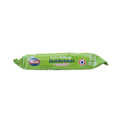 Paquete Toallitas Desinfectantes Virutex Limón 50u cu